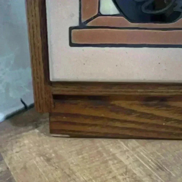 Vintage Wooden and Ceramic Tile  Trivet - Picture 2 of 4